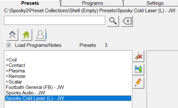 Utilisation du Spooky2 Cold Laser dans le logiciel